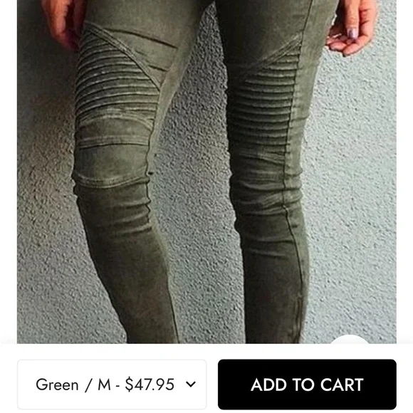 2 Pairs! Beulah Olive Green + Burgundy Moto Leggings Jeggings Size Small bundle - Picture 3 of 8